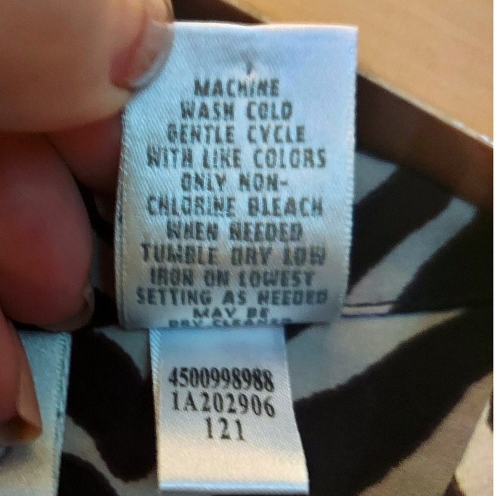 Chicos Zenergy Chic Zebra Print Y2K Revival Jacket Brown Cream Snap Front 1 M - Picture 8 of 8